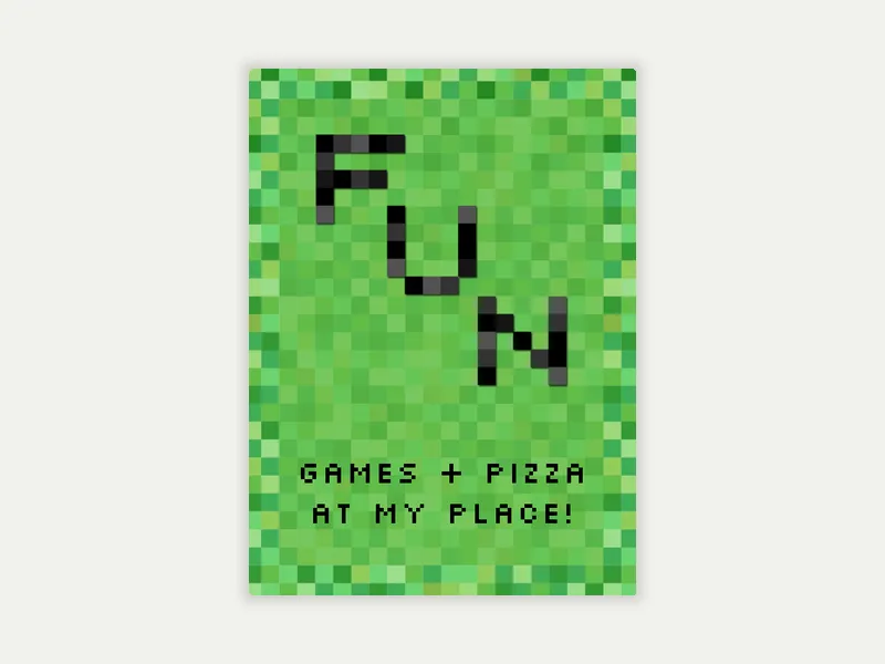 Pixel Fun Invitation free template design