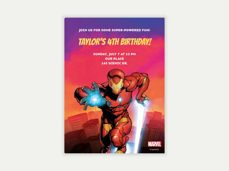 Marvel’s Iron Man: Iron Man - 4th_birthday - Invitation
