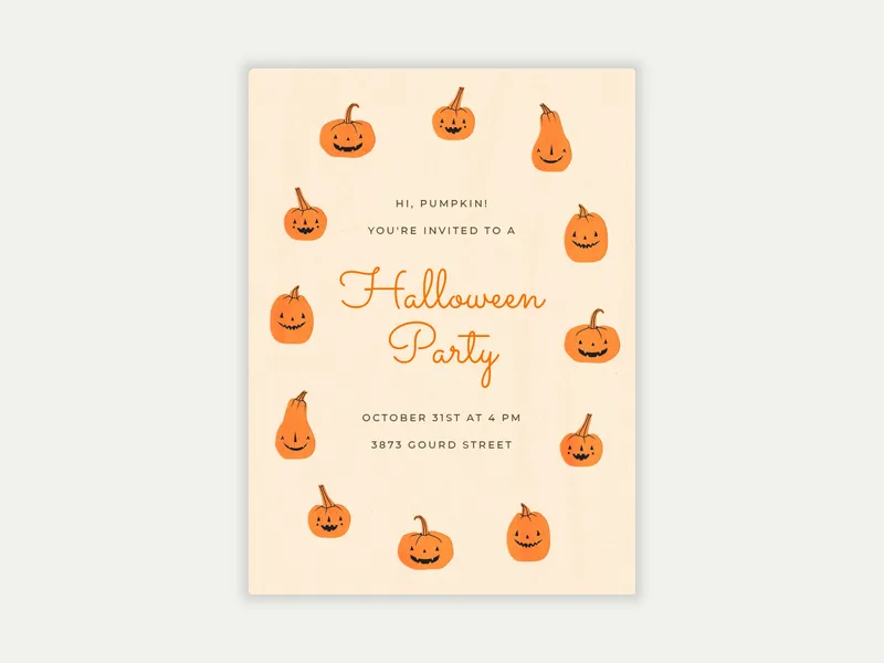 Gourd Wreath Invitation free template design