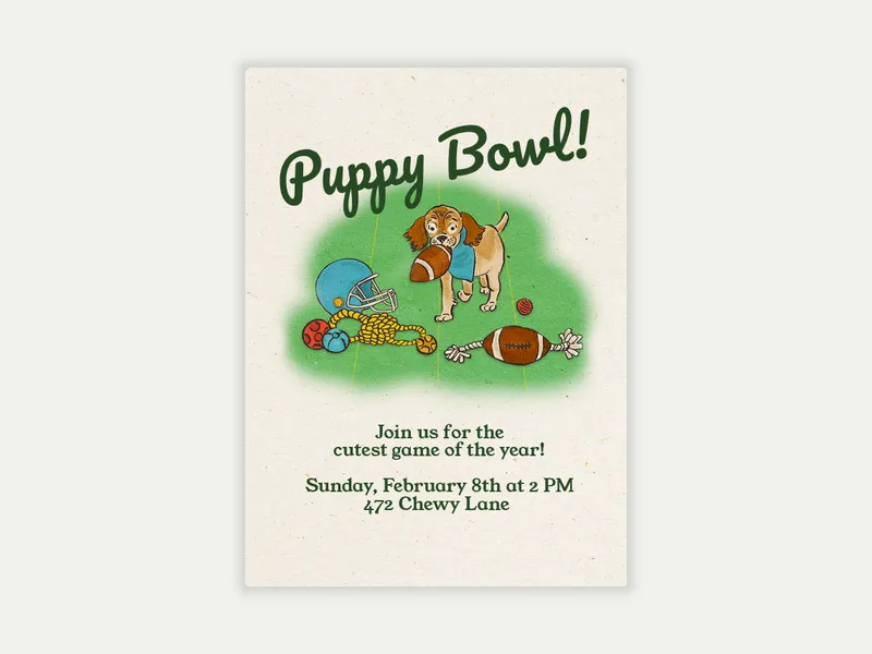 Puppy Bowl Invitation free template design