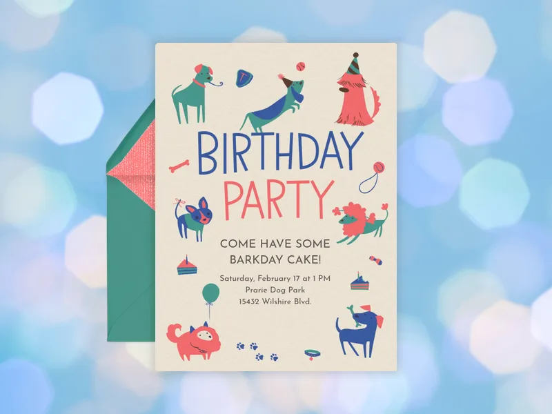 Birthday for Dogs Invitation premium template design
