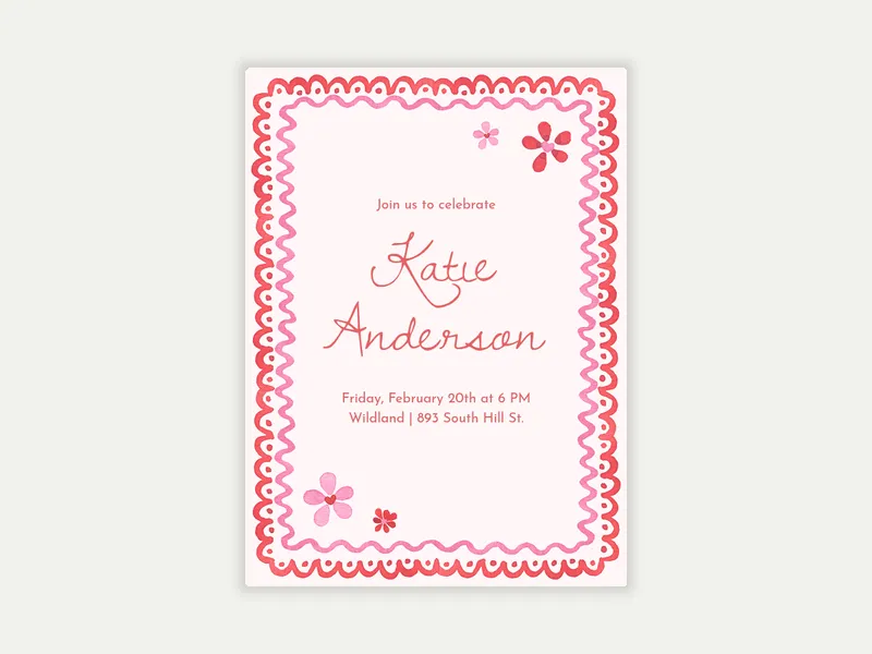 Sweetheart Stationery Invitation free template design