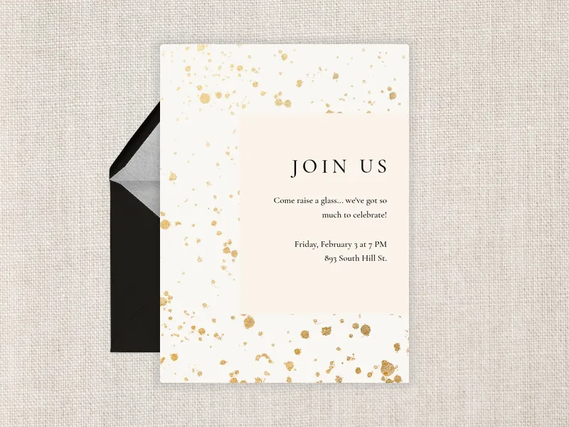 Metallic Paint Splatter - meetings - Invitation