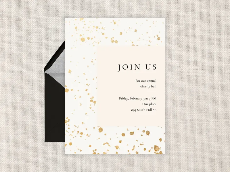 Metallic Paint Splatter - charity_fundraisers - Invitation