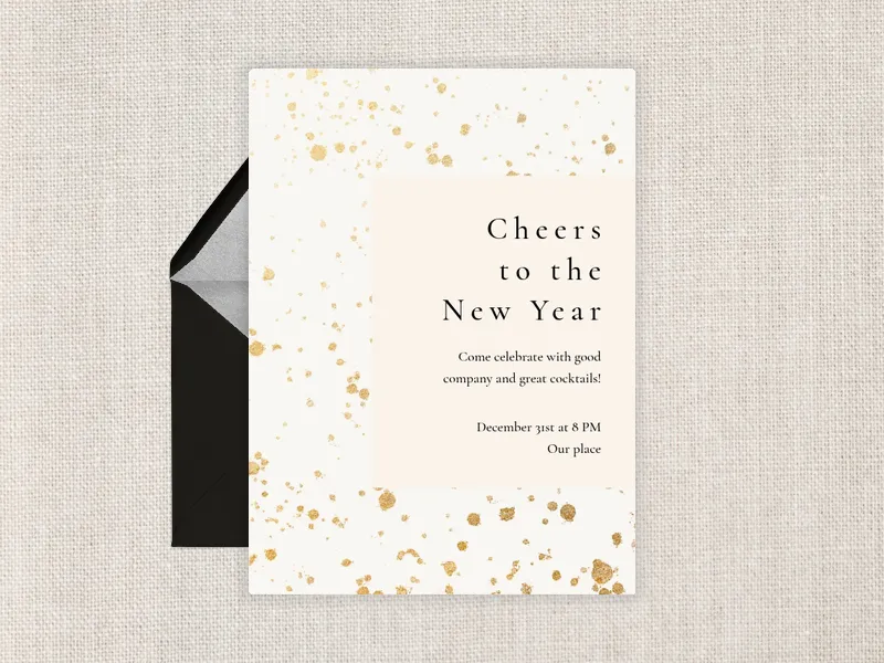 Metallic Paint Splatter Invitation premium template design