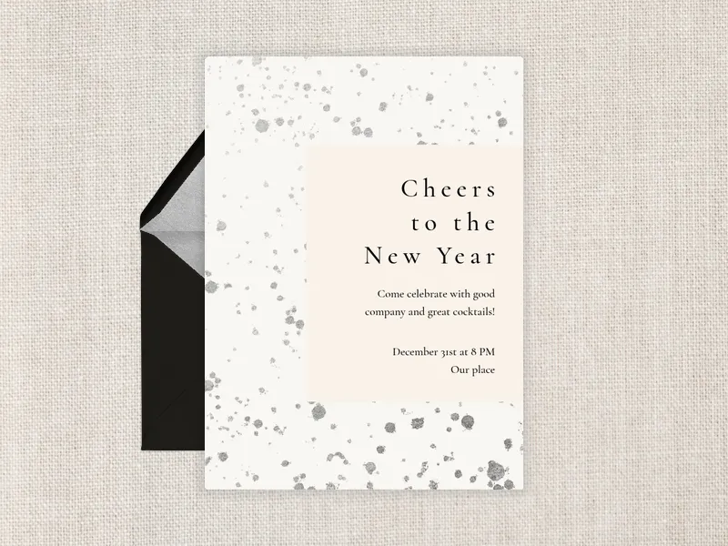 Metallic Paint Splatter Invitation premium template design