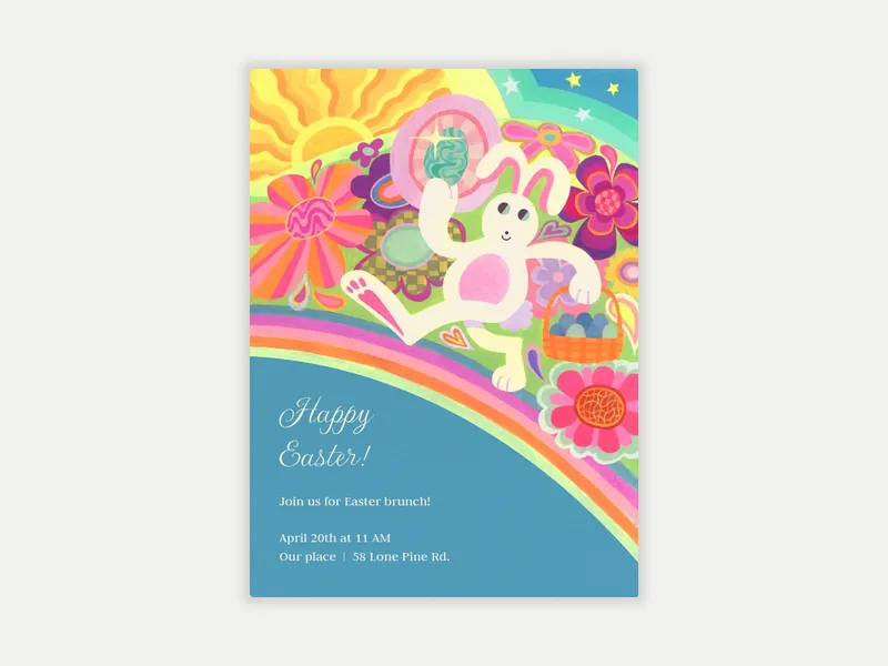 A Colorful Easter Invitation free template design