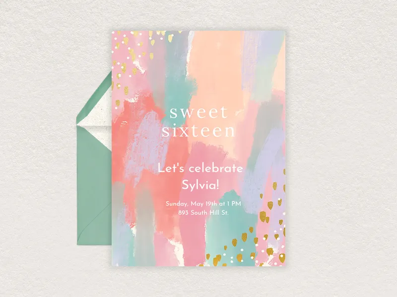 Dreamy Sixteen Invitation premium template design