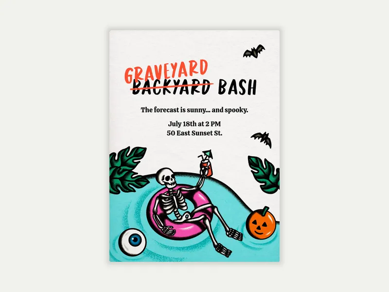 Sunny & Spooky Invitation free template design