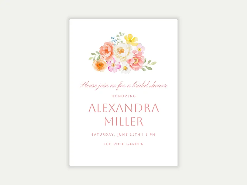Brilliant Bouquet Invitation free template design