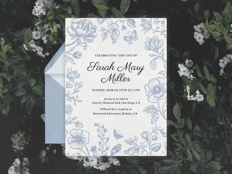 Floating Blooms Invitation premium template design