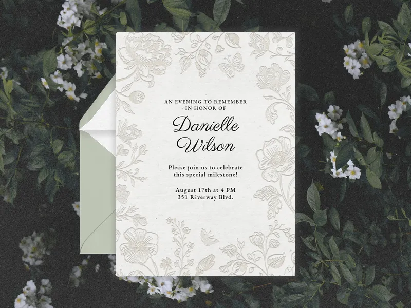 Floating Blooms Invitation premium template design