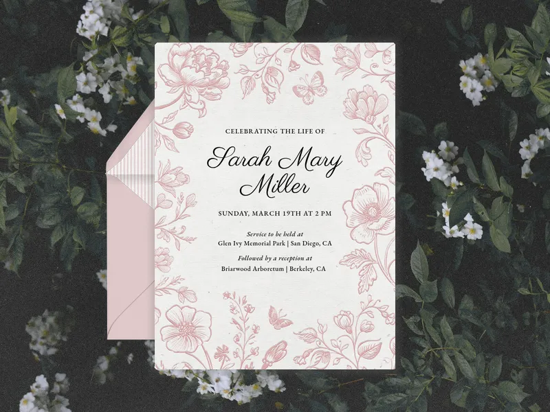 Floating Blooms Invitation premium template design