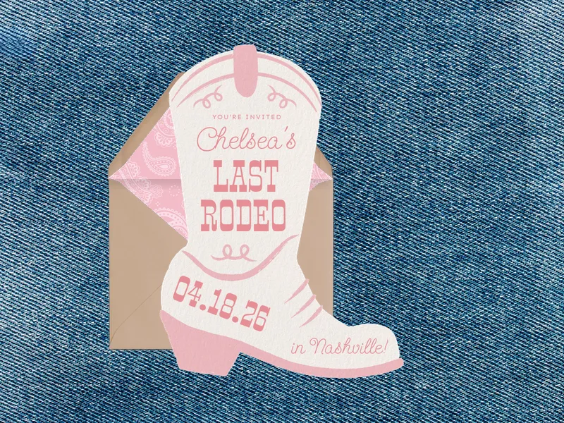 Boots Down Invitation premium template design