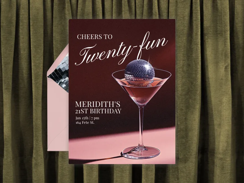Martini Disco - 21st_birthday - Invitation