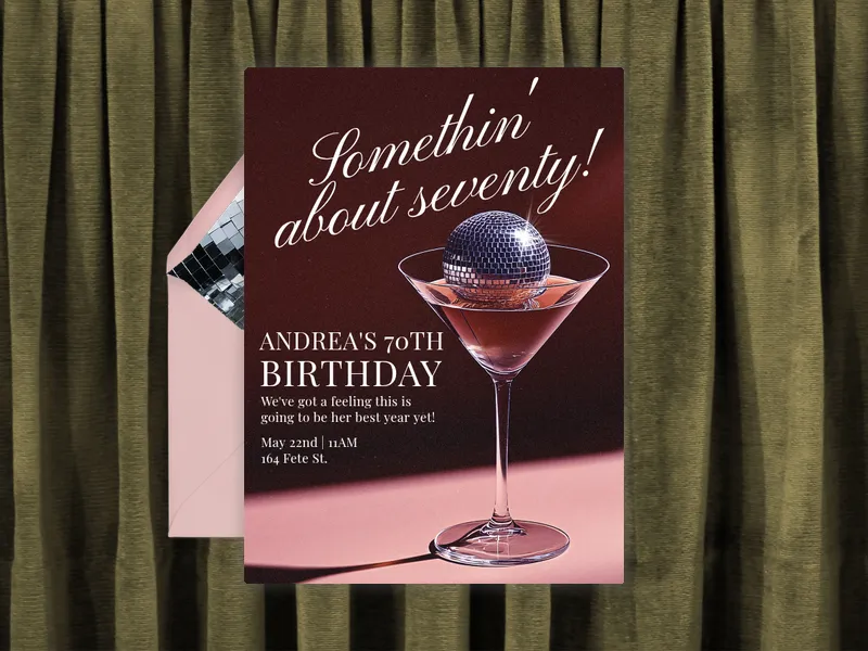 Martini Disco Invitation premium template design