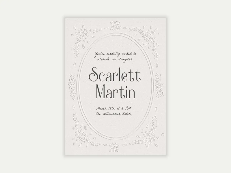 Floral Cameo - wedding - Invitation