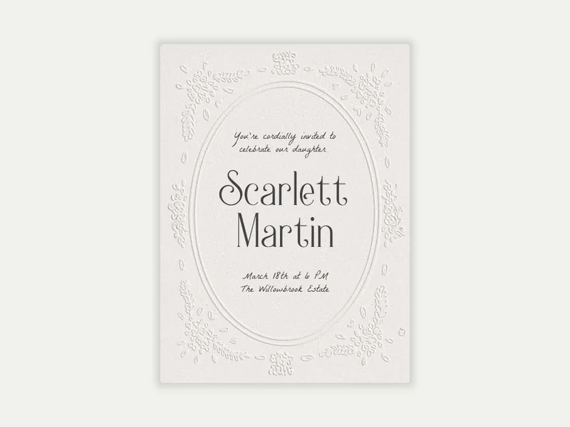 Floral Cameo - religious - Invitation