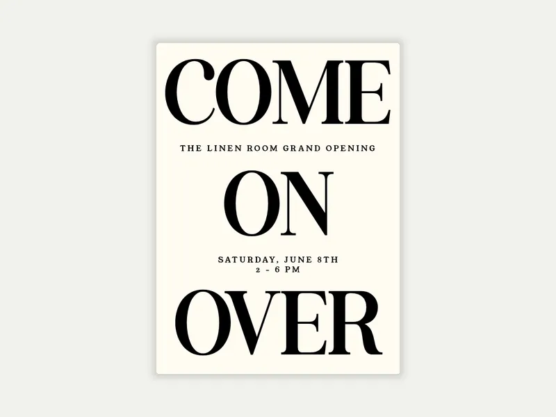 Monumental Type Invitation free template design