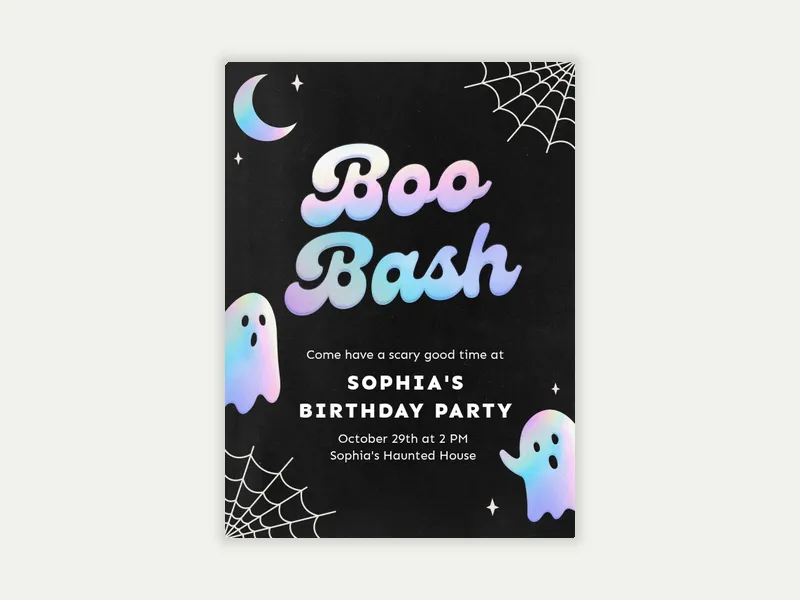 Holographic Ghosts Invitation free template design
