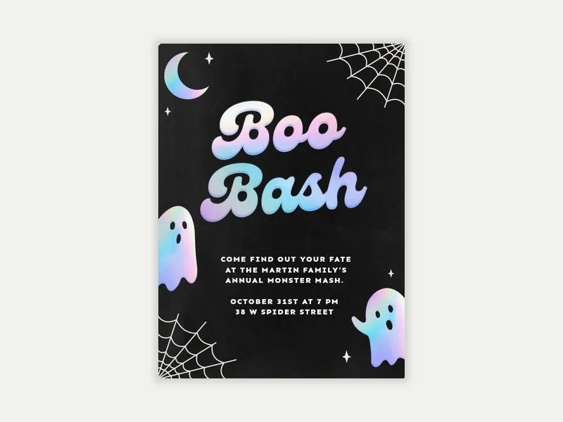 Holographic Ghosts Invitation free template design