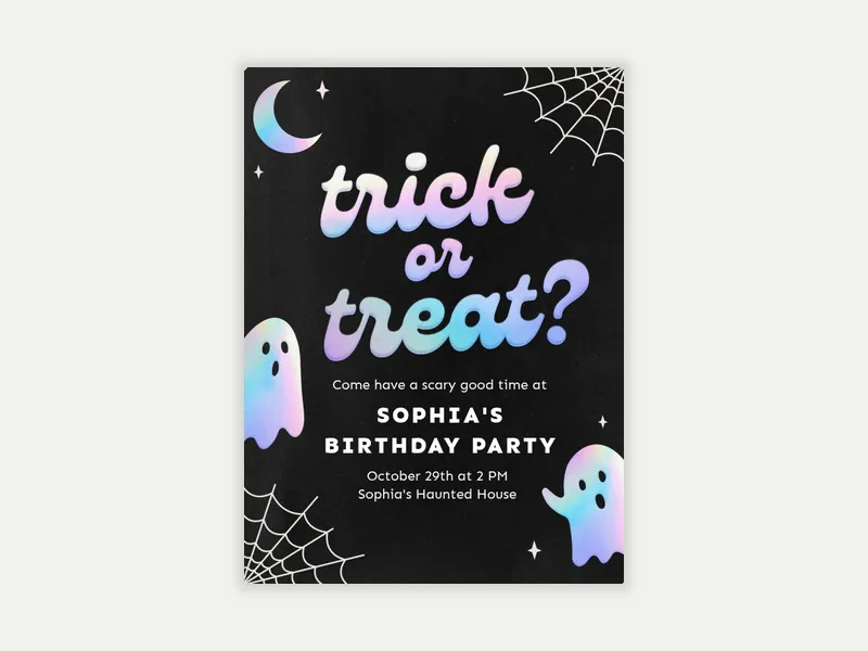 Holographic Ghosts - birthday_forkids - Invitation