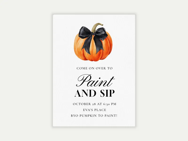 Watercolor Pumpkin Invitation free template design