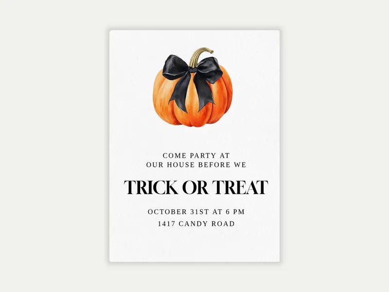 Watercolor Pumpkin Invitation free template design