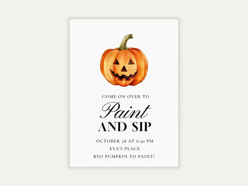 Watercolor Pumpkin - arts_and_crafts - Invitation