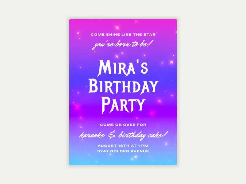 KPop Sparkle Invitation free template design