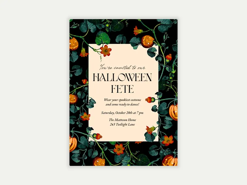 Lush Floral Invitation free template design