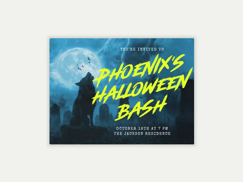 Werewolf Howl Invitation free template design