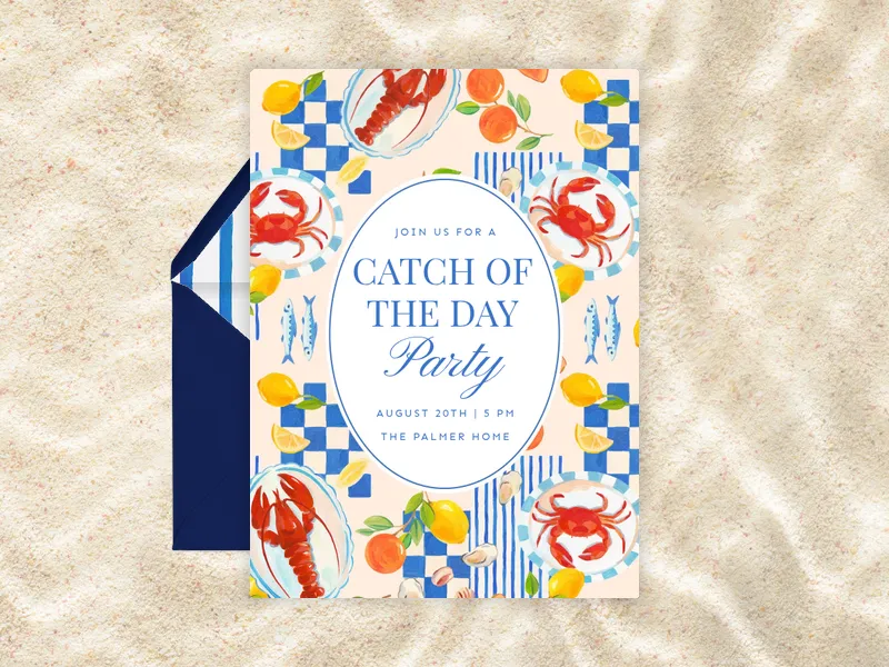 Catch of the Day Invitation premium template design