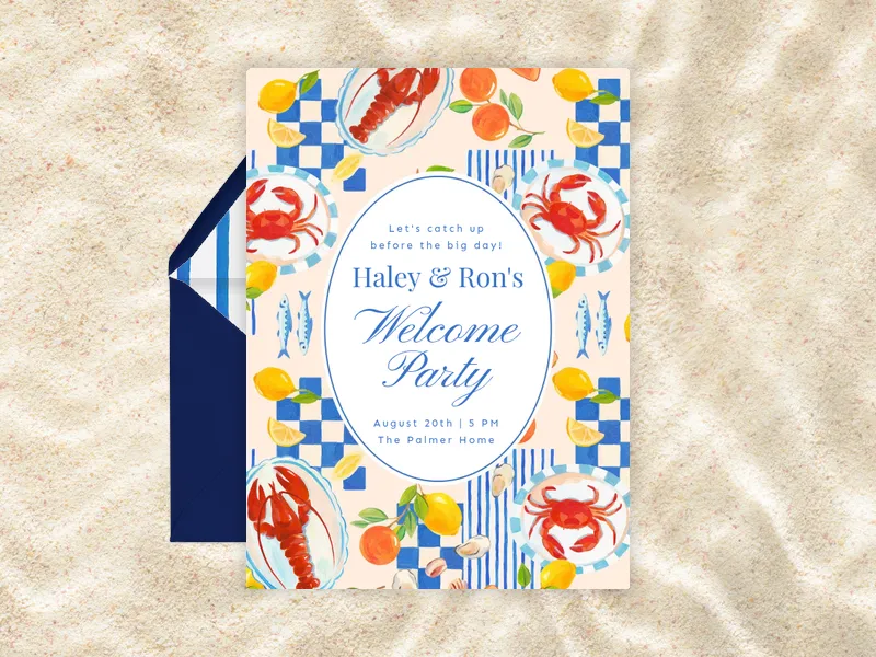 Catch of the Day Invitation premium template design