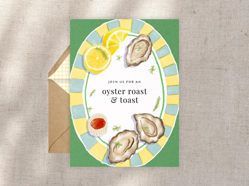 Oyster Roast & Toast Invitation premium template design