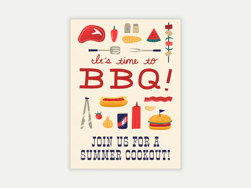 BBQ Cook Out Invitation free template design