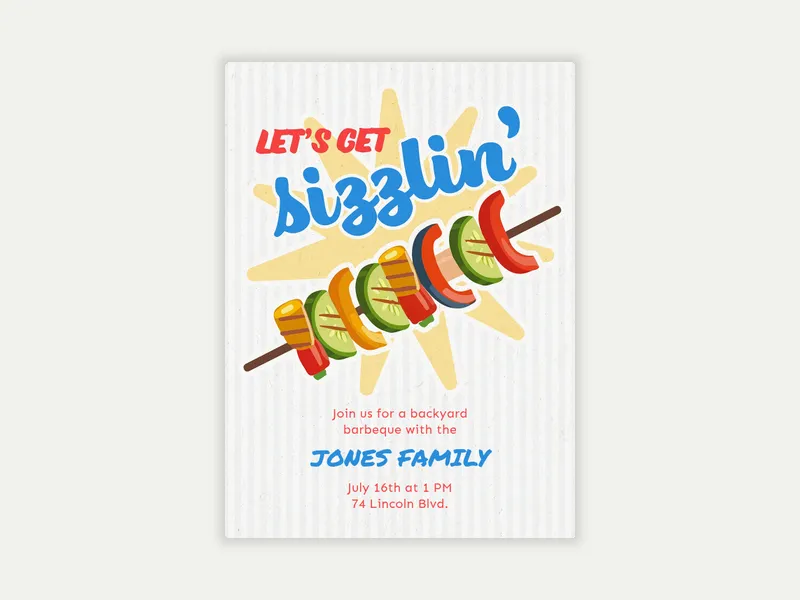 Get Sizzling Invitation free template design