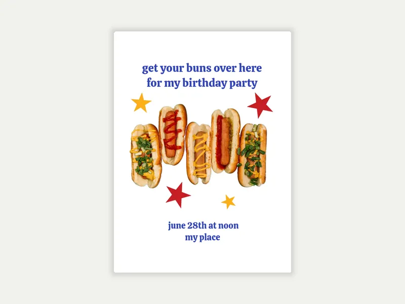 Hot Dog Hangout Invitation free template design