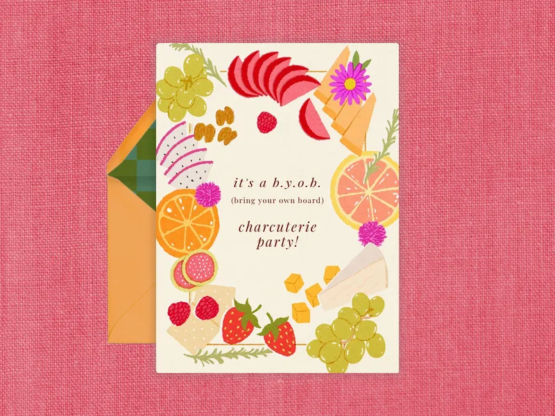 Fresh Fruit Charcuterie Invitation premium template design