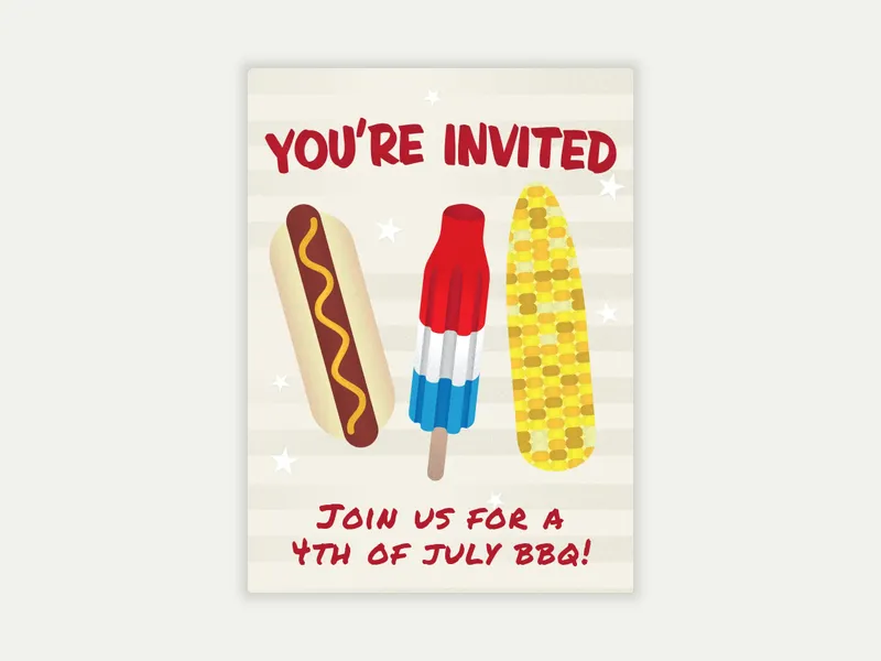 Hot Dog and Corn Invitation free template design
