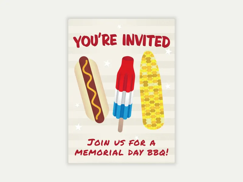 Hot Dog and Corn Invitation free template design