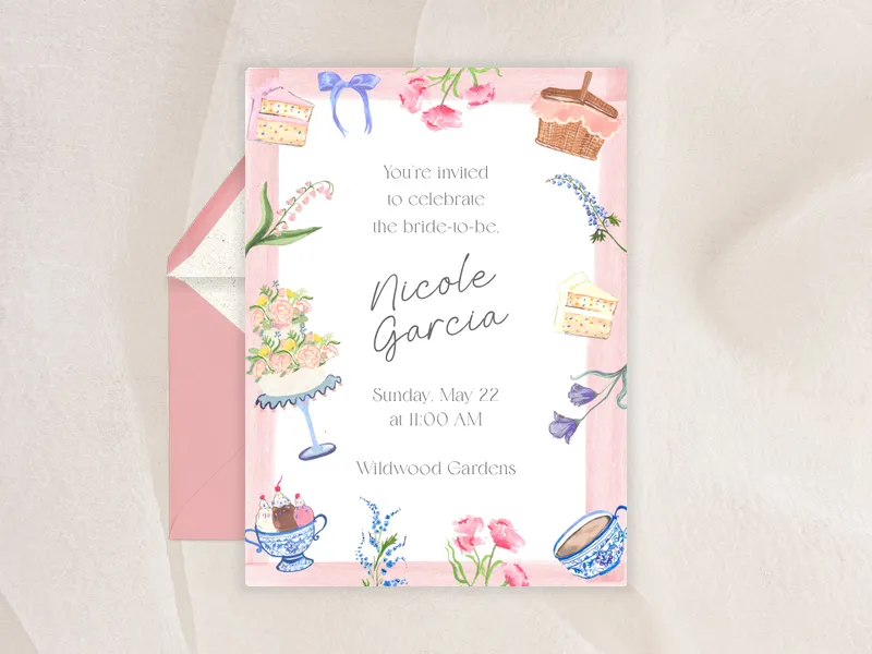 Bloom & Brunch Invitation premium template design