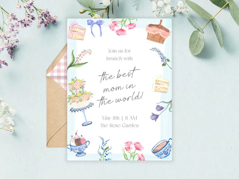 Bloom & Brunch Invitation premium template design