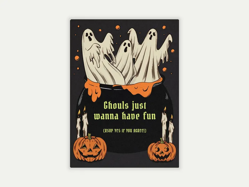 Ghouls Just Wanna Have Fun Invitation free template design