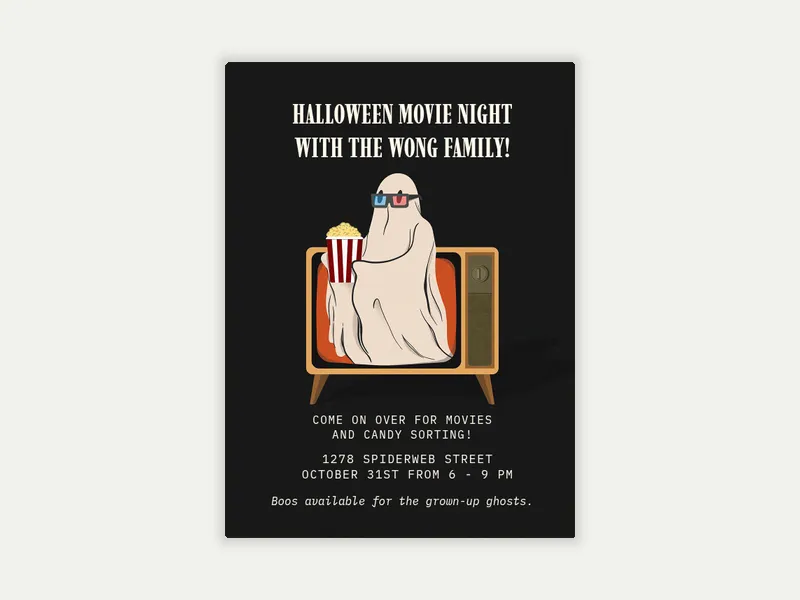 Spooky Cinema Invitation free template design