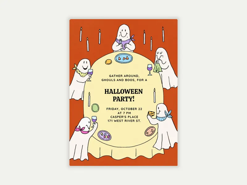 Gather Around, Ghouls & Boos - birthday_forkids - Invitation