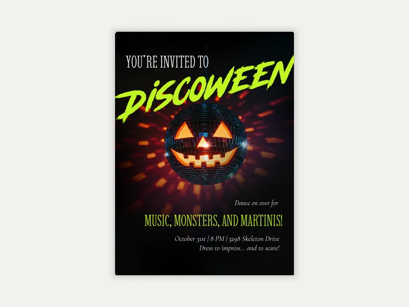 Discoween Invitation free template design