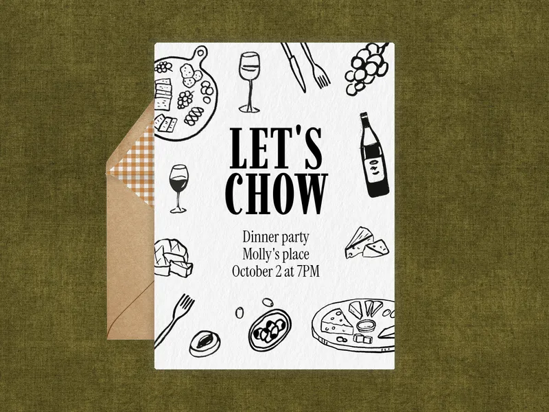 Doodle Dinner Invitation premium template design