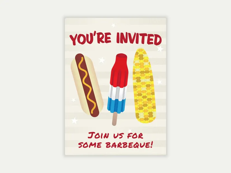 Hot Dog and Corn Invitation free template design