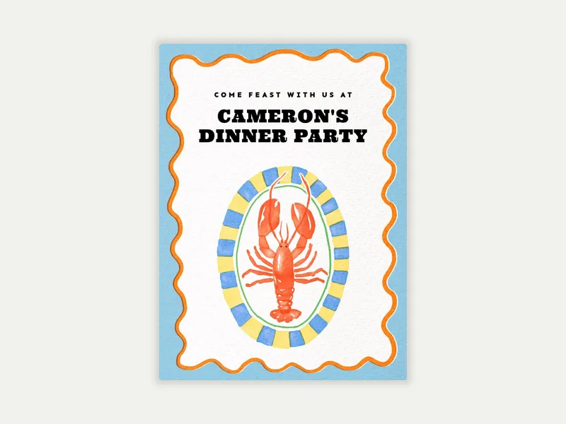 Atlantic Lobster Party Invitation free template design